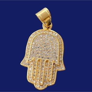 HEALING HAND. STAINLESS STEEL AND CRYSTAL   TARNISH RESISTANT.